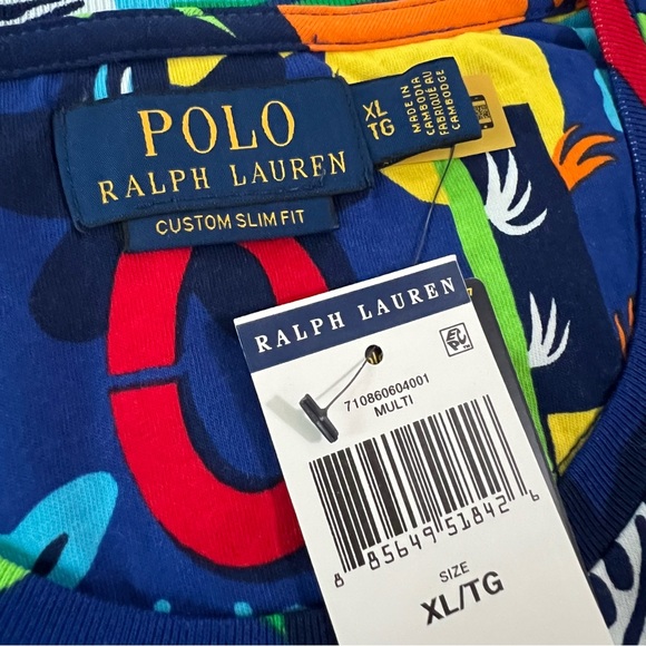 Polo Ralph Lauren Tropical Print Cotton Tee - Picture 13 of 14